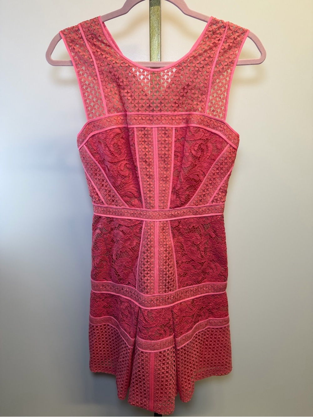 J.MENDEL Coral Lace Fit & Flare Dress